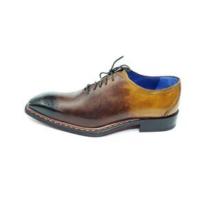 Emilio Franco Milano Medallion Oxford Brown Cognac Leather Lace Up Mens Size 42